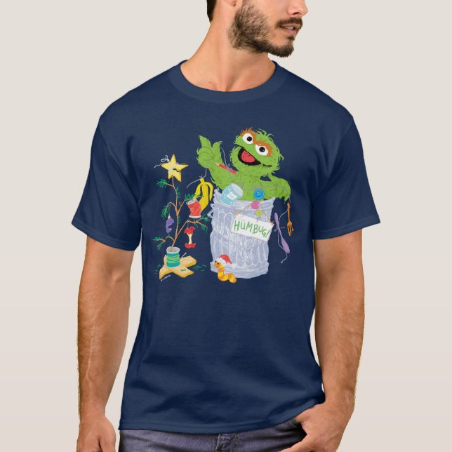 T-shirt Rue Sésame | Oscar - Arbre de Noël (Devant)