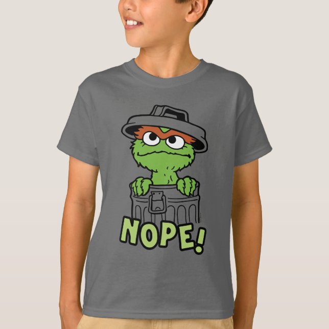 T-shirt Rue Sésame | Oscar le Grouch Nope! (Devant)