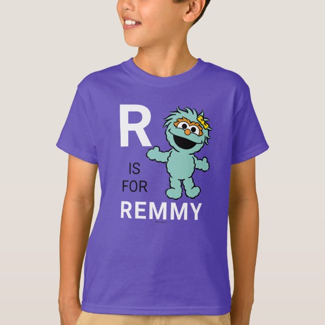 T-shirt Rue Sésame | R est pour Rosita | Ajouter Votre Nom (Devant)