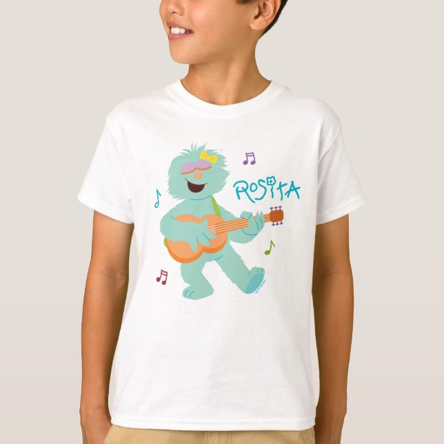 T-shirt Rue Sésame | Rosita Jouer de la guitare (Devant)