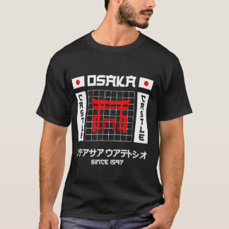 T-shirt Rue-vêtements japonais Retro Osaka Japon Carte Vin