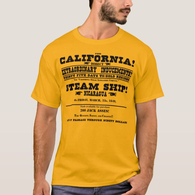 T-shirt Ruée vers l'or de Californie (Devant)