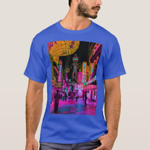 T-shirt Rues De Tokyo Scène De Nuit Japonaise Avec Lumière