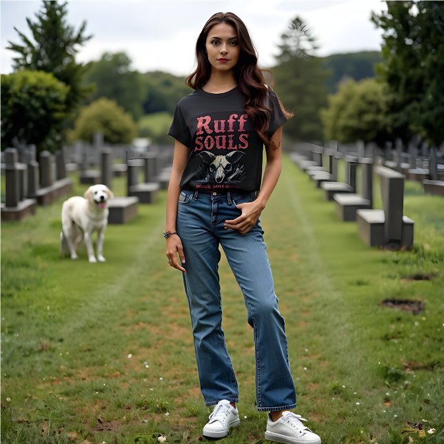 T-shirt Ruff Souls - Où L'Amour Ne Connaît Pas De Grave -  (Women's Gothic T-Shirt. 
Ruff Souls – Where Love Knows No Grave Graphic)
