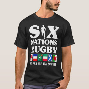 T-shirt Rugby 6 Nations Angleterre France Irlande Italie É