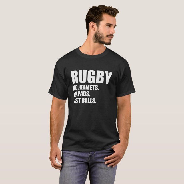 T-shirt Rugby aucuns casques aucunes boules de protections (Devant entier)