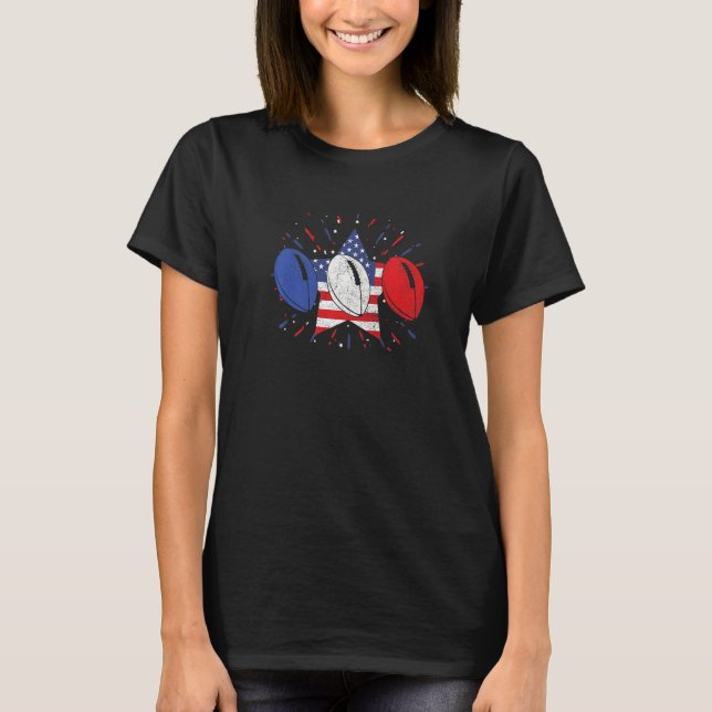 T-shirt Rugby Balls US American Flag  American Football Pr (Devant)