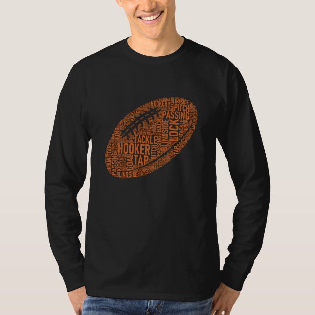 T-shirt Rugby Game Typography  Rugby Player  Coach Mom Dad (Devant)