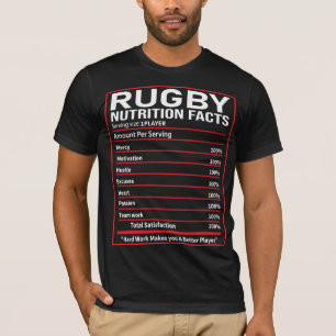 T-shirt Rugby Nutrition Facts - Joueur de rugby Cadeau