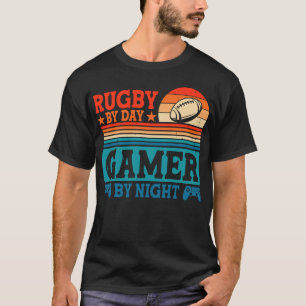 T-shirt Rugby Par Joueur De Jour Par Nuit Drôle Vidéo Amou