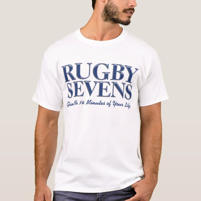 T-shirt Rugby Sevens Blue Donnez 14 Minutes De Votre Vie (Devant)