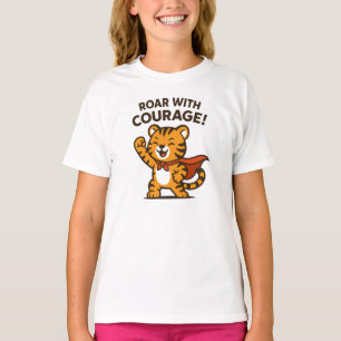 T-shirt Rugir avec un design de tigre orange mignon