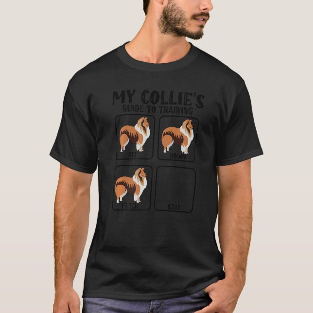 T-shirt rugueux guide de formation pour collie mams papa (Devant)