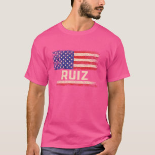 T-shirt Ruiz Nom Chemise Ruiz Nom drapeau américain