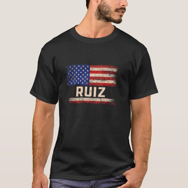 T-shirt Ruiz Nom Chemise Ruiz Nom drapeau américain (Devant)