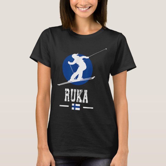 T-shirt Ruka Finland Ski Resort Rukatunturi Kuusamo Skiing (Devant)