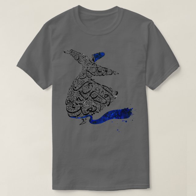 T-shirt Rumi Calligraphie bleu (Design devant)