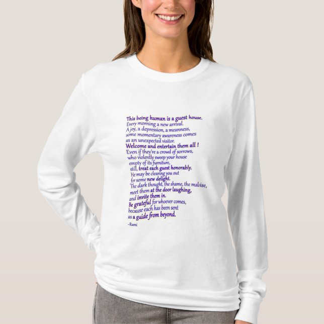 T-shirt Rumi : l'être humain est une maison de hôtes (Devant)