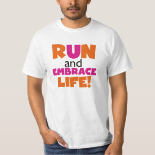 T-shirt Run and Embrassez Life Orange Pink