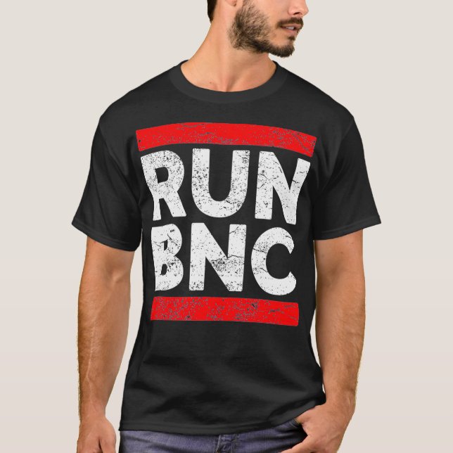 T-shirt RUN BNC Funny Audio Engineer Sound Engineer  (Devant)
