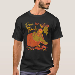 T-shirt Run for Thanks Nurse Thanksgiving Autumn Leaves ER