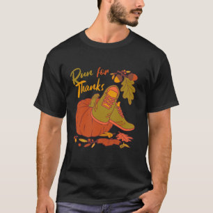 T-shirt Run for Thanks Nurse Thanksgiving Autumn Leaves ER