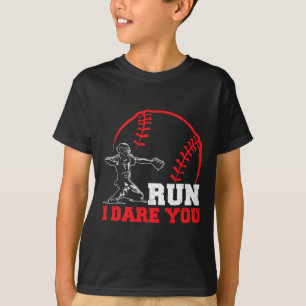 T-shirt Run I Osez You Funky Baseball Catcher Baseball Pla