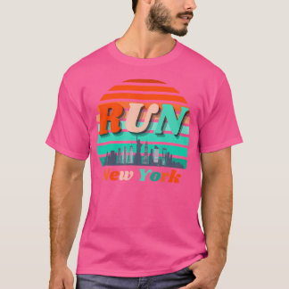 T-shirt Run New York Sunrise City Silhouette Celebrate Run