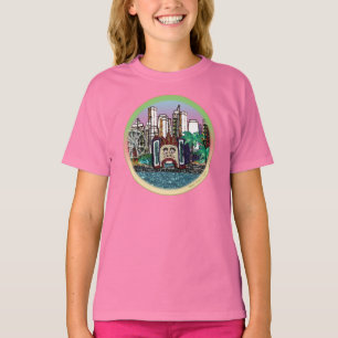T - Shirt runde Luna Park - malvenfarbener