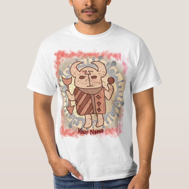 T-shirt Rune de taureaux tribaux (Devant)