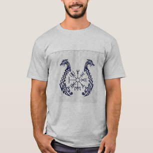 T-shirt rune magique islandaise de barres de vegvsir d'âg