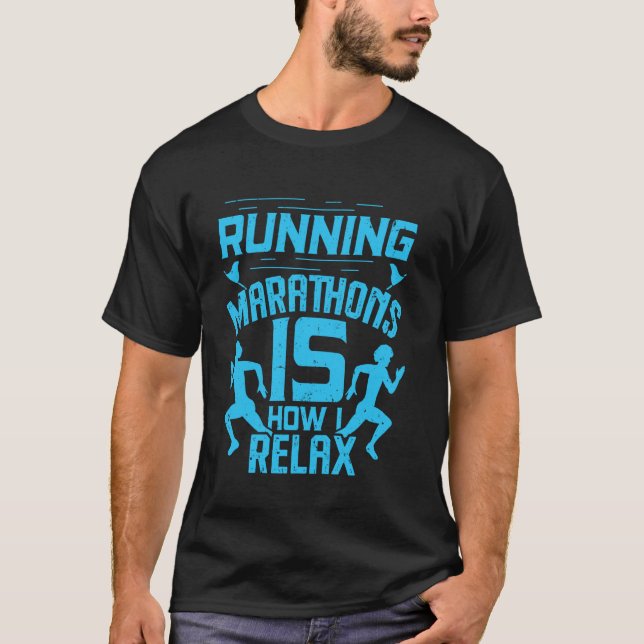 T-shirt Runner RUNNING MARATHONS EST COMMENT JE DÉTENDS Fu (Devant)