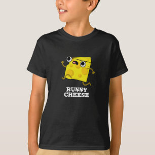 T-shirt Runny Cheese Funny Food Pun Dark BG