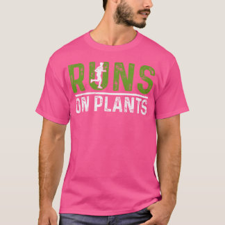 T-shirt Runs On Plants Vegan Runner Vegetarian Running Mar