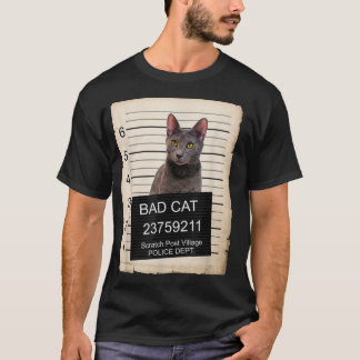 T-shirt Russe Blue Kitten mug tiré mauvais chat