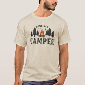 T-shirt Russe Bonfires Camper Night Forest Design