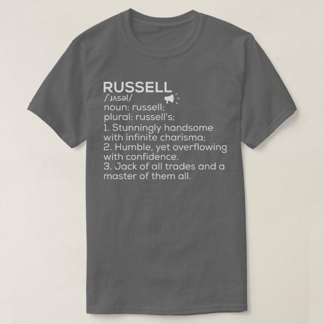 T-shirt Russell Nom Définition Russell Signification Russe (Design devant)