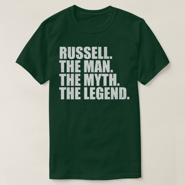 T-shirt Russell Russell Nom Russell prénom (Design devant)