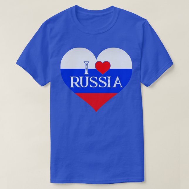 T-shirt Russie Je Coeur Russie J'aime Russie (Design devant)