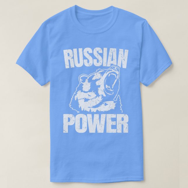 T-shirt Russie Ours Power Dit Gym Bodybuilding  (Design devant)