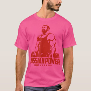 T-shirt Russie Power Gym Barbells Bodybuilding Russie
