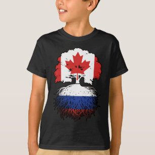T-shirt Russie Russie Canada drapeau des racines de l'arbr