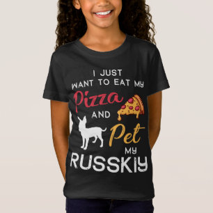 T-Shirt Russkiy Chien Pizza amant propriétaire Noël Annive