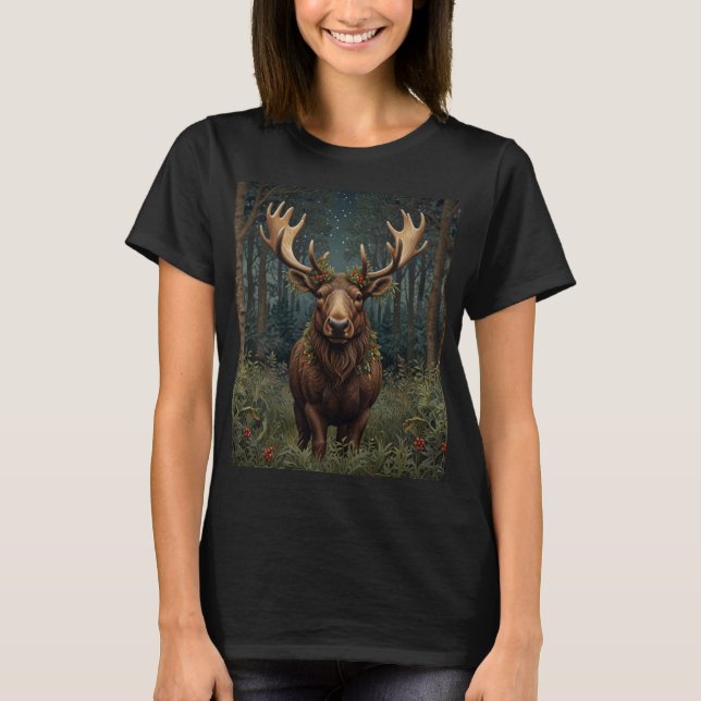 T-shirt Rustic Christmas moose deer boho woodland forest  (Devant)