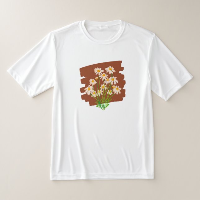 T-shirt Rustic floral design on brown background (Poser)