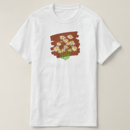 T-shirt Rustic floral design on brown background