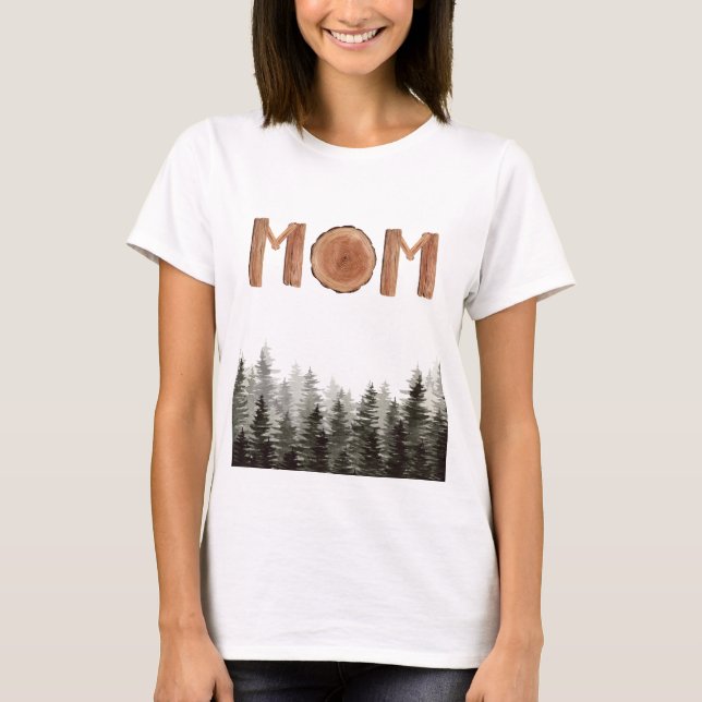 T-shirt Rustic Green Trees Maman (Devant)