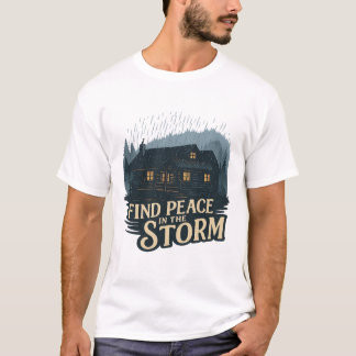 T-shirt Rustic Storm Cabin – Peace in Nature