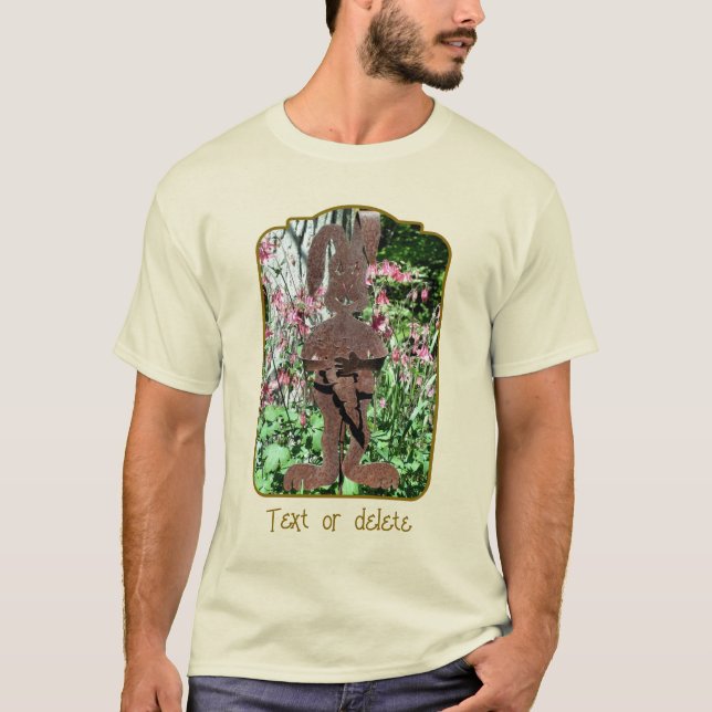 T-shirt Rusty Rabbit Columbine Flower Garden Personalized (Devant)