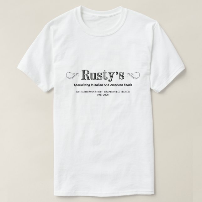 T-shirt Rusty's Restaurant, Edwardsville, Illinois (Design devant)
